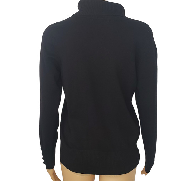 Retrology‎ Black Turtleneck Sweater Long Sleeve Pull On Size PM - Picture 2 of 11
